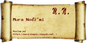 Mura Noémi névjegykártya